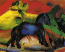 Копия картины "little blue horse" художника "марк франц"