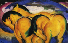 Репродукция картины "little yellow horses" художника "марк франц"