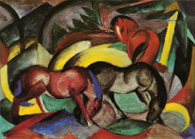 Копия картины "three horses" художника "марк франц"