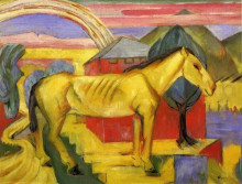 Репродукция картины "long yellow horse" художника "марк франц"