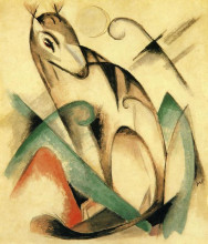 Репродукция картины "seated mythical animal" художника "марк франц"