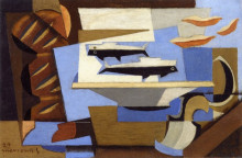 Репродукция картины "breton bread, two fish, spoon" художника "маркусси луи"