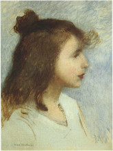 Репродукция картины "sketch of a young girl" художника "мартен анри"