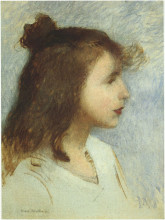 Картина "sketch of a young girl" художника "мартен анри"