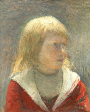Копия картины "child in red jacket" художника "мартен анри"