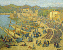 Картина "fishing boats at collioure" художника "мартен анри"