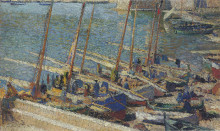 Картина "boats in port collioure" художника "мартен анри"