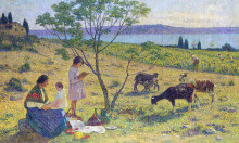 Репродукция картины "bucolic" художника "мартен анри"