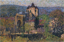 Репродукция картины "cathedral of cahors" художника "мартен анри"