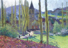 Копия картины "church in labastide du vert" художника "мартен анри"