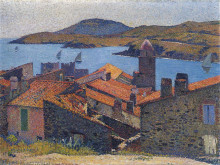 Копия картины "collioure and red roofs" художника "мартен анри"