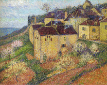 Копия картины "houses at saint cirq lapopie" художника "мартен анри"