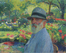 Репродукция картины "self portrait in the garden" художника "мартен анри"