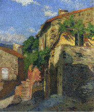 Копия картины "houses at collioure" художника "мартен анри"