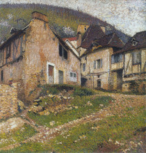 Картина "houses in the village" художника "мартен анри"