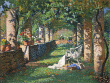 Копия картины "the pergola in spring" художника "мартен анри"