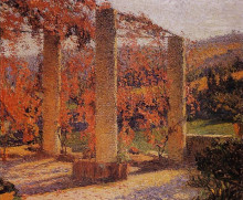 Копия картины "the arbour in autumn" художника "мартен анри"