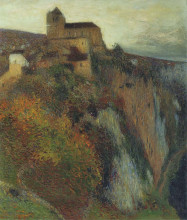 Картина "saint-cirq-lapopie in evening" художника "мартен анри"