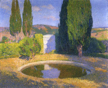 Репродукция картины "fountain in summer" художника "мартен анри"