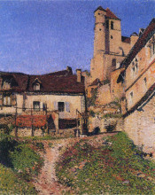 Копия картины "village corner" художника "мартен анри"