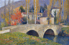 Копия картины "the bridge in labastide du vert in autumn" художника "мартен анри"