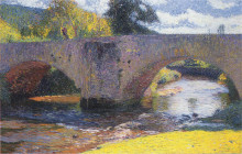 Репродукция картины "the bridge in labastide du vert" художника "мартен анри"