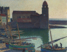Копия картины "the port of collioure" художника "мартен анри"