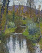 Репродукция картины "the vert and the first houses of labastide" художника "мартен анри"