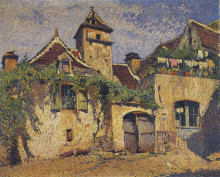 Копия картины "houses in the village" художника "мартен анри"