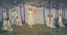 Копия картины "poetesses on a lake shore" художника "мартен анри"