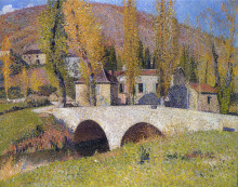 Копия картины "the bridge in labastide du vert" художника "мартен анри"