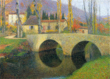 Репродукция картины "the bridge in labastide du vert" художника "мартен анри"