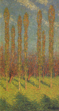 Репродукция картины "poplars in spring" художника "мартен анри"