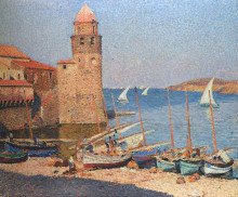 Копия картины "port collioure" художника "мартен анри"