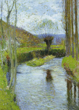 Репродукция картины "river vert in spring" художника "мартен анри"