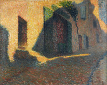 Репродукция картины "village street in hombre violette" художника "мартен анри"