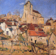 Картина "saint cirq lapopie over the roofs" художника "мартен анри"