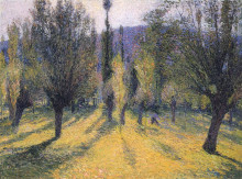 Репродукция картины "sun through the poplar" художника "мартен анри"