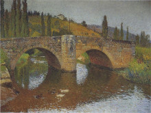 Картина "the bridge in labastide du vert" художника "мартен анри"