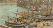 Репродукция картины "collioure port july 14" художника "мартен анри"