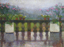 Картина "terrace in the rain in marquayrol" художника "мартен анри"