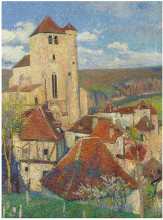 Картина "the village saint cirq lapopie" художника "мартен анри"