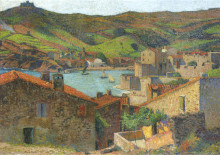 Репродукция картины "the village at port collioure" художника "мартен анри"