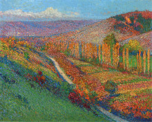 Репродукция картины "green valley with stream" художника "мартен анри"