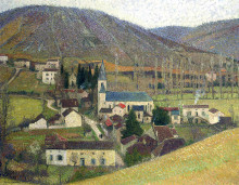 Репродукция картины "view of labastide in gray weather" художника "мартен анри"