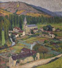 Копия картины "church in the village in labastide du vert" художника "мартен анри"