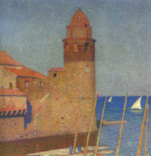 Репродукция картины "view of collioure" художника "мартен анри"