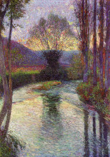Копия картины "reflected willow on the green" художника "мартен анри"