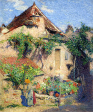 Копия картины "house and garden at saint-cirq-lapopie" художника "мартен анри"