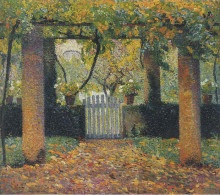 Репродукция картины "garden door in bower" художника "мартен анри"